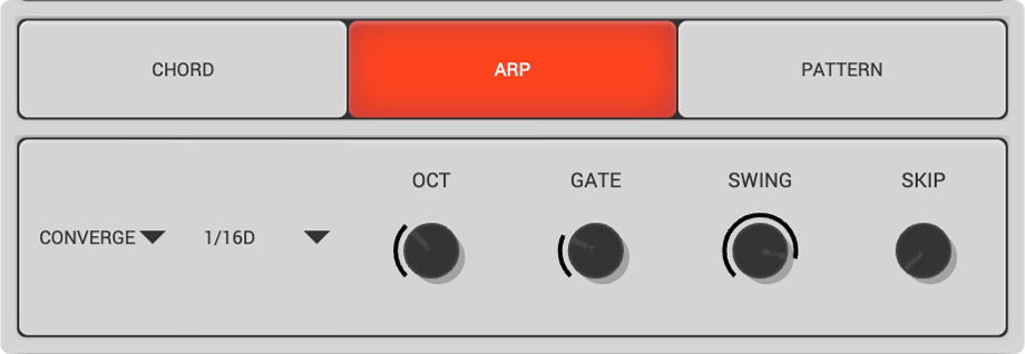 Harmonimo arpeggiator mode interface